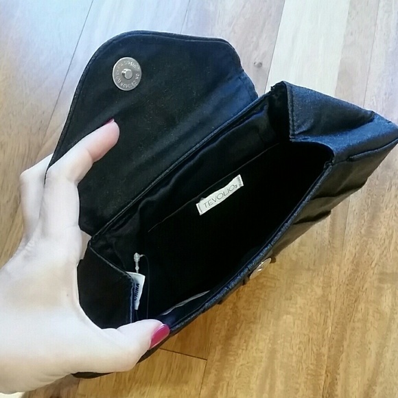TEVOLIO BLACK CLUTCH bag - Picture 3 of 9